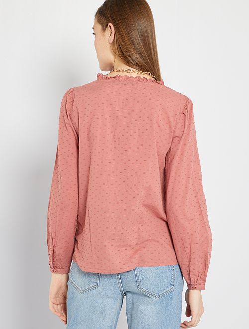 Camisa de plumeti - ROSA - Kiabi - 15.00€