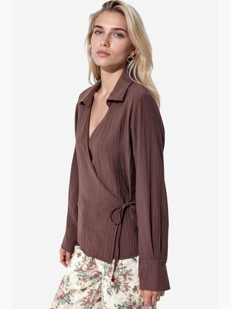 Camisa de poliéster para mujer busem Marrón chocolate - Kiabi
