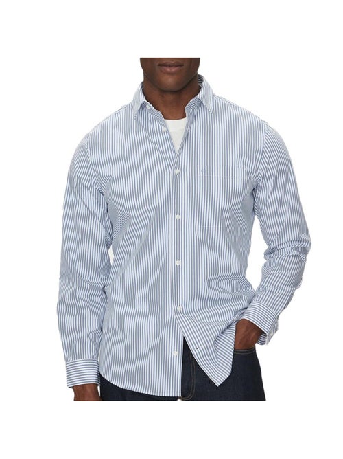 Camisa de Popelín a Rayas para Hombre Calvin Klein Jeans - Kiabi Camisa de Popelín a Rayas para Hombre Calvin Klein Jeans - Kiabi