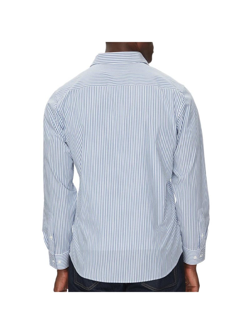Camisa de Popelín a Rayas para Hombre Calvin Klein Jeans Azul - Kiabi