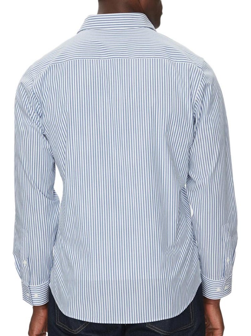 Camisa de popelín a rayas para hombre calvin klein jeans Azul - Kiabi