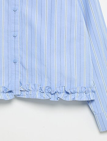 Camisa de popelín con bajo con volantes
