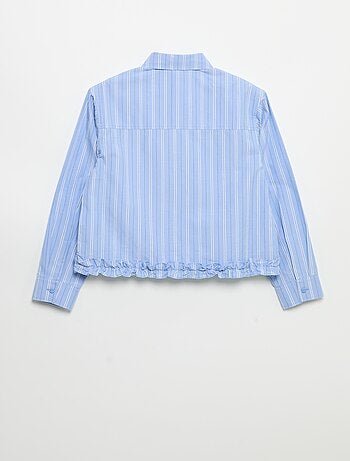 Camisa de popelín con bajo con volantes