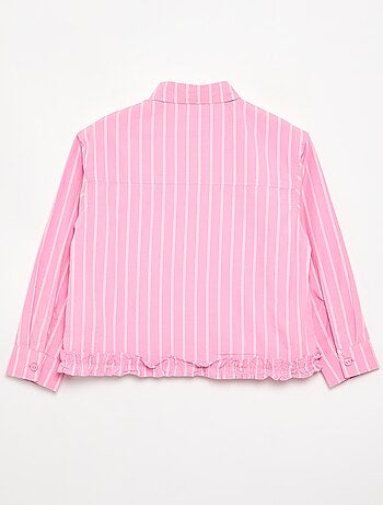 Camisa de popelín con bajo con volantes