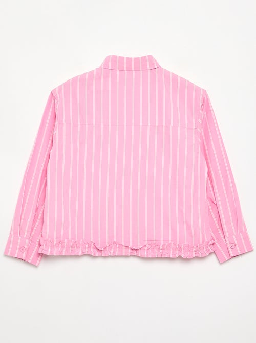 Camisa de popelín con bajo con volantes - Kiabi