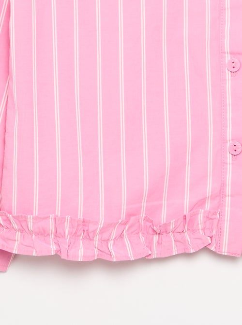 Camisa de popelín con bajo con volantes - Kiabi