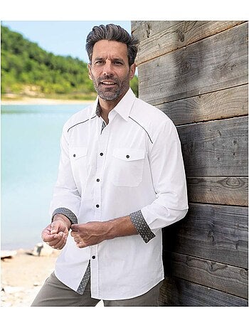 Camisa de popelín con cuello de puntas libres sun valley