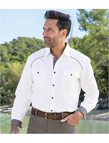 Camisa de popelín con cuello de puntas libres sun valley