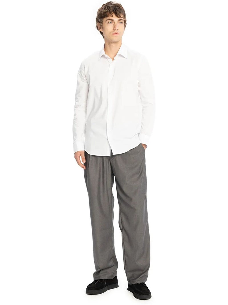 Camisa de popelín de algodón para hombre giesto Blanco - Kiabi