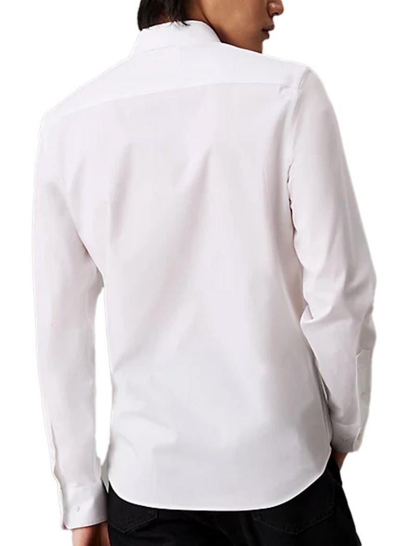 Camisa de Popelín Elástico Calvin Klein Jeans para Hombre - Blanco - Kiabi