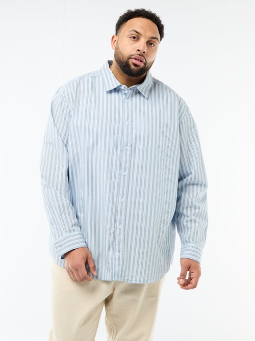 Camisa de popelina a rayas - Kiabi