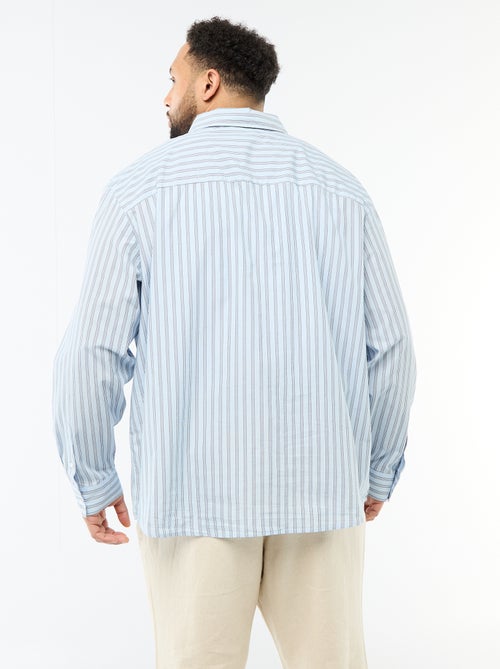 Camisa de popelina a rayas - Kiabi