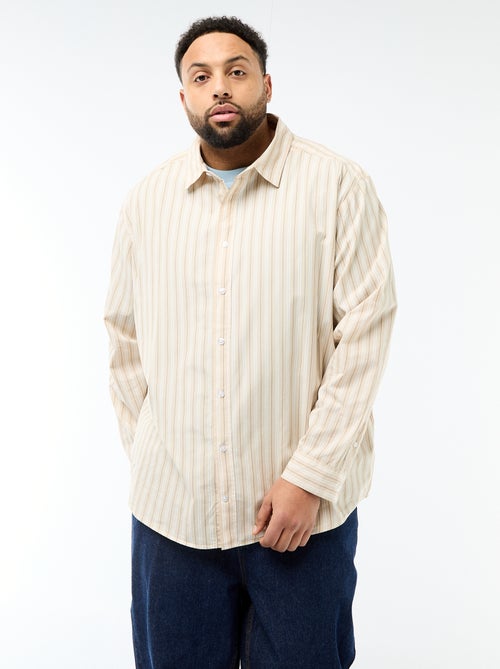 Camisa de popelina a rayas - Kiabi