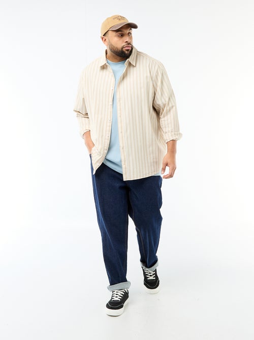 Camisa de popelina a rayas - Kiabi
