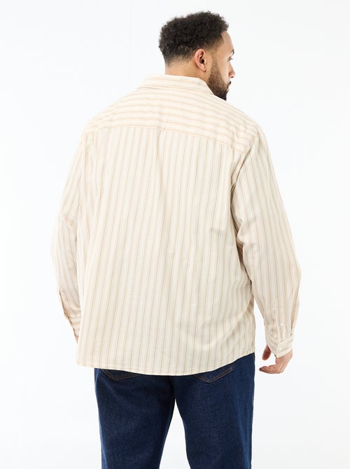 Camisa de popelina a rayas - Kiabi