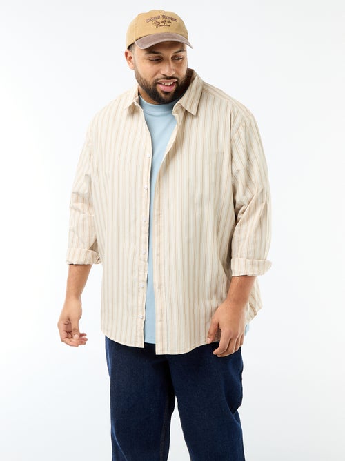Camisa de popelina a rayas - Kiabi