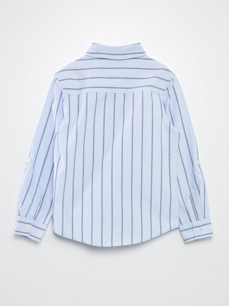 Camisa de popelina a rayas BLANCO - Kiabi