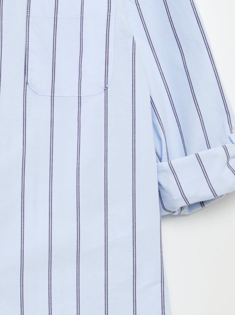 Camisa de popelina a rayas BLANCO - Kiabi