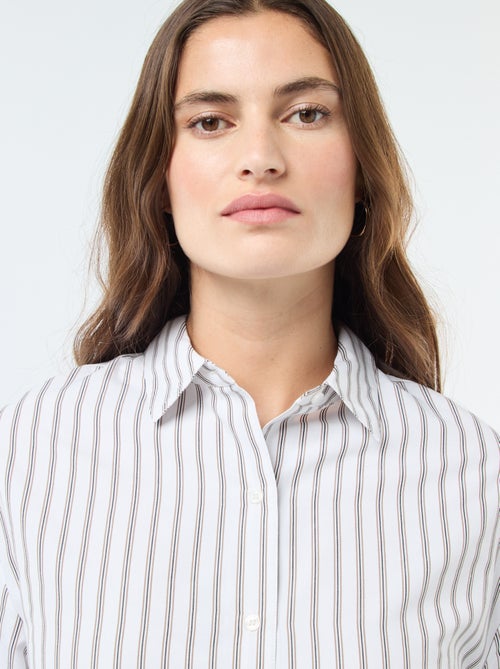 Camisa de popelina a rayas - Kiabi
