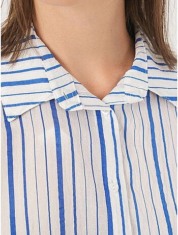 Camisa de popelina a rayas con mangas tres cuartos bdart