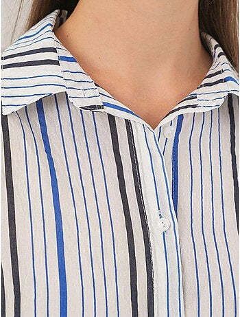 Camisa de popelina a rayas con mangas tres cuartos bdart