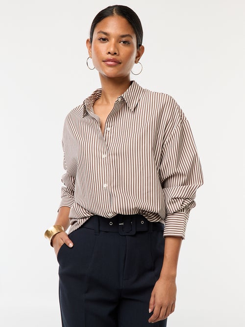 Camisa de popelina a rayas - Kiabi