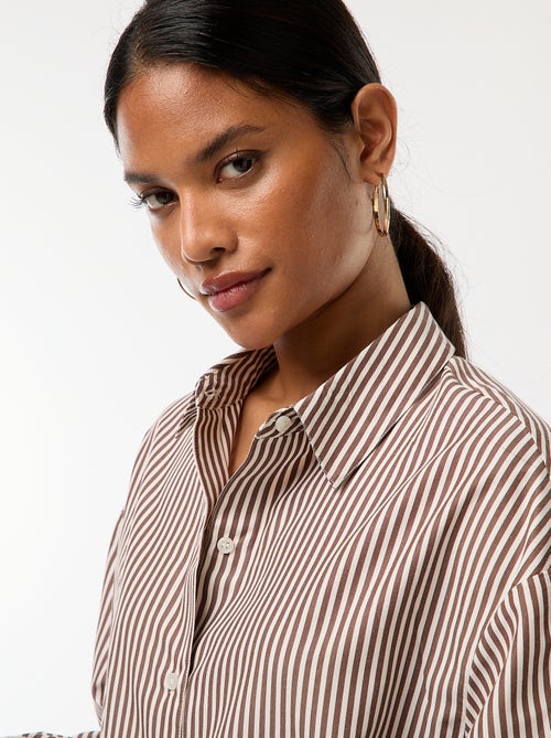 Camisa de popelina a rayas - Kiabi