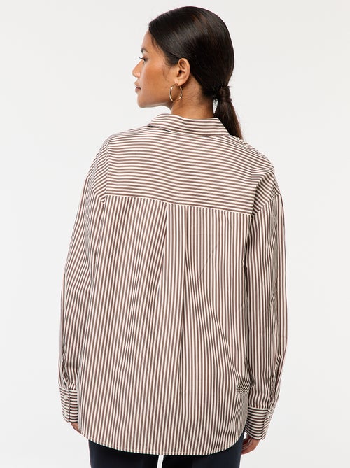 Camisa de popelina a rayas - Kiabi