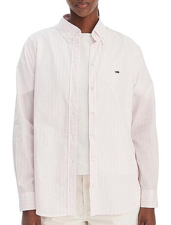 Camisa de popelina a rayas para mujer tommy hilfiger