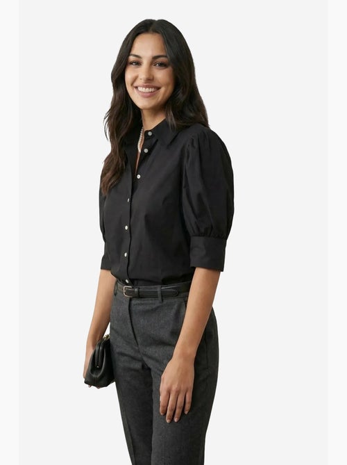 Camisa de popelina abotonada con cuello camisero my fashion - Kiabi Camisa de popelina abotonada con cuello camisero my fashion - Kiabi
