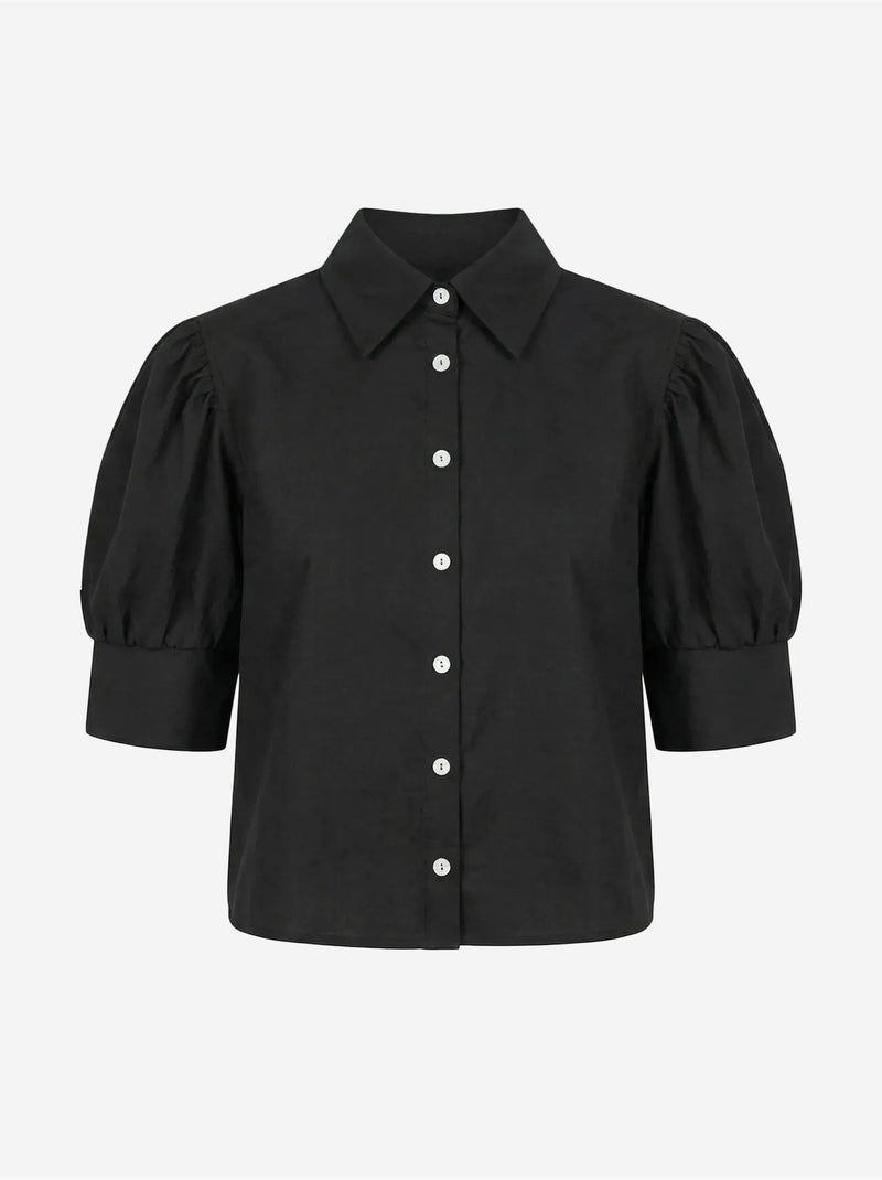 Camisa de popelina abotonada con cuello camisero my fashion Negro - Kiabi