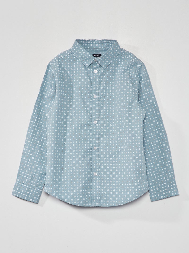 Camisa de popelina AZUL - Kiabi