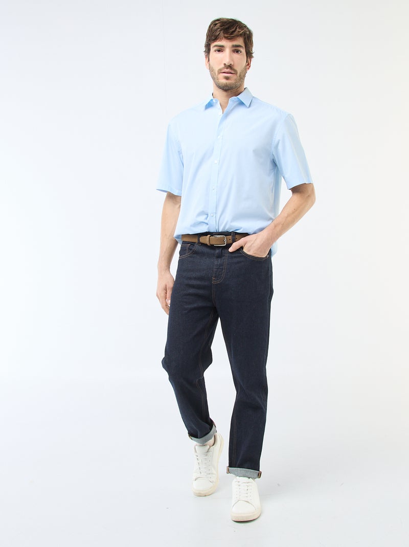 Camisa de popelina Azul - Kiabi