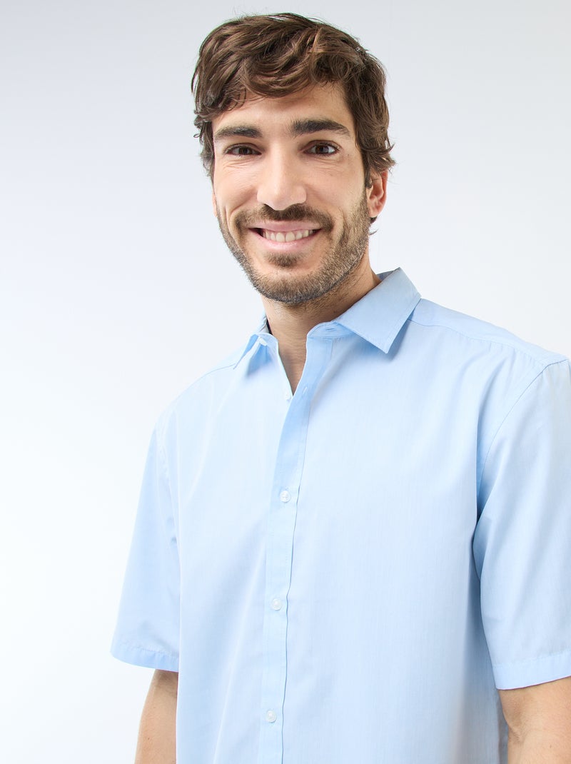 Camisa de popelina Azul - Kiabi