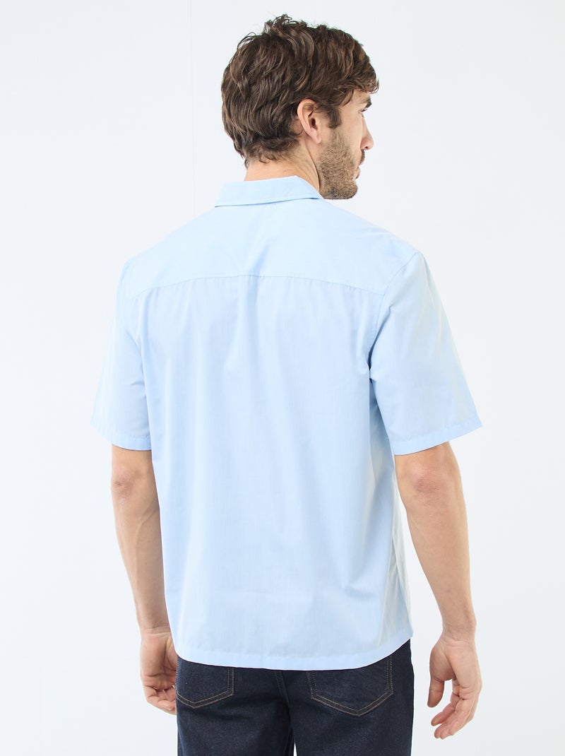 Camisa de popelina Azul - Kiabi