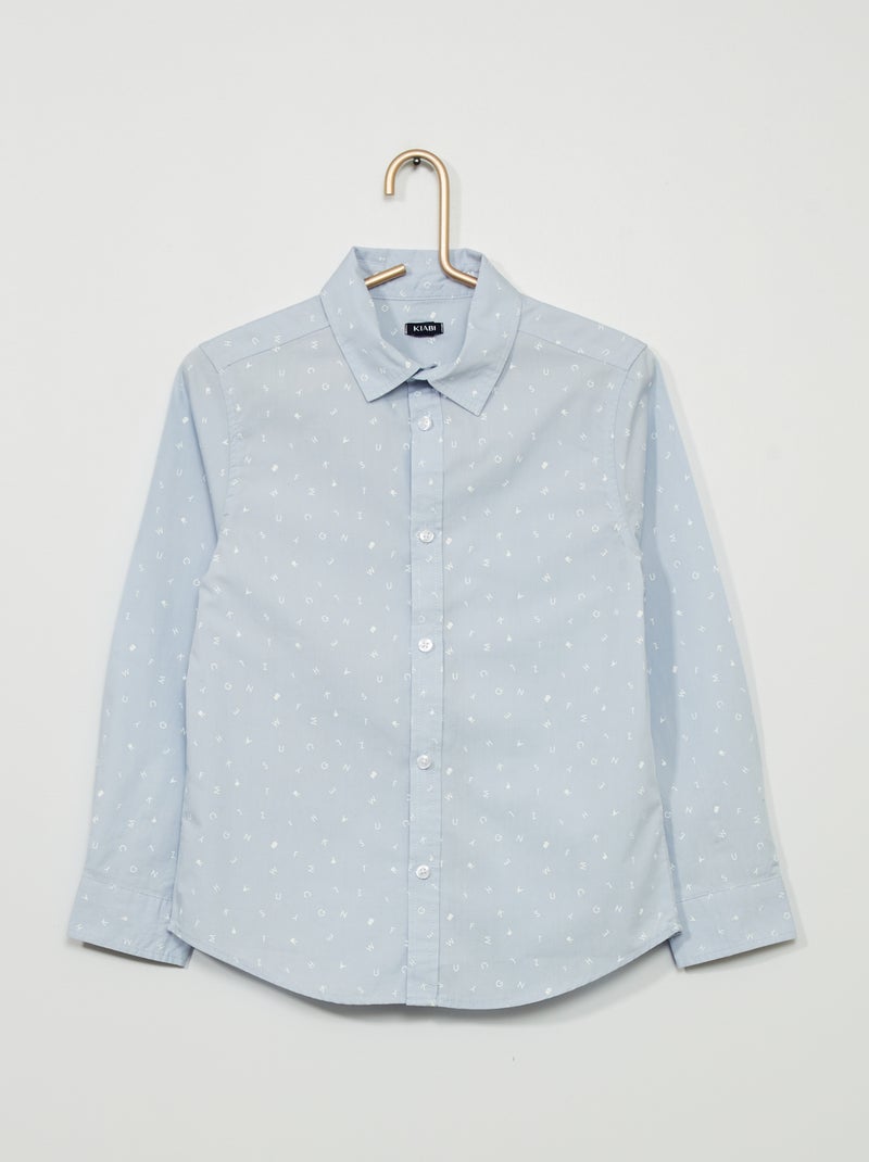 Camisa de popelina AZUL - Kiabi