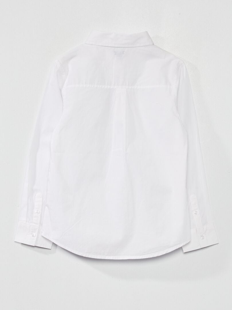 Camisa de popelina Blanco - Kiabi