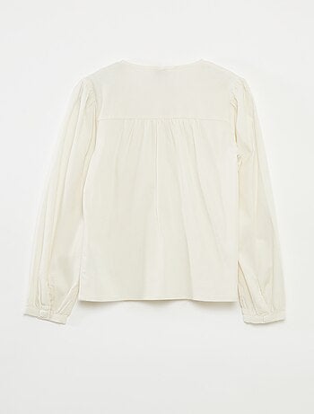 Camisa de popelina con abertura imantada - colección fácil de poner