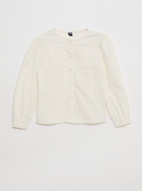 Camisa de popelina con abertura imantada - colección fácil de poner - Kiabi