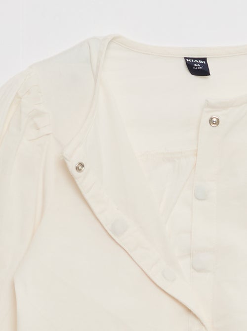 Camisa de popelina con abertura imantada - colección fácil de poner - Kiabi