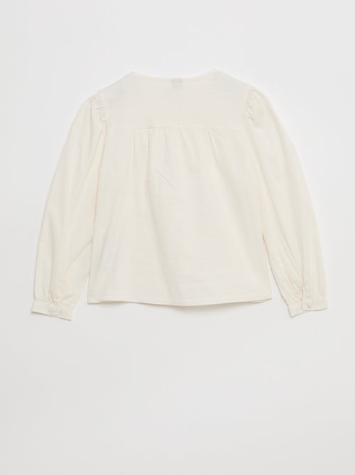 Camisa de popelina con abertura imantada - colección fácil de poner - Kiabi