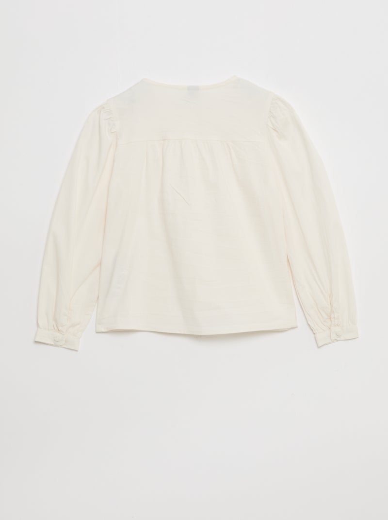 Camisa de popelina con abertura imantada - colección fácil de poner BLANCO - Kiabi