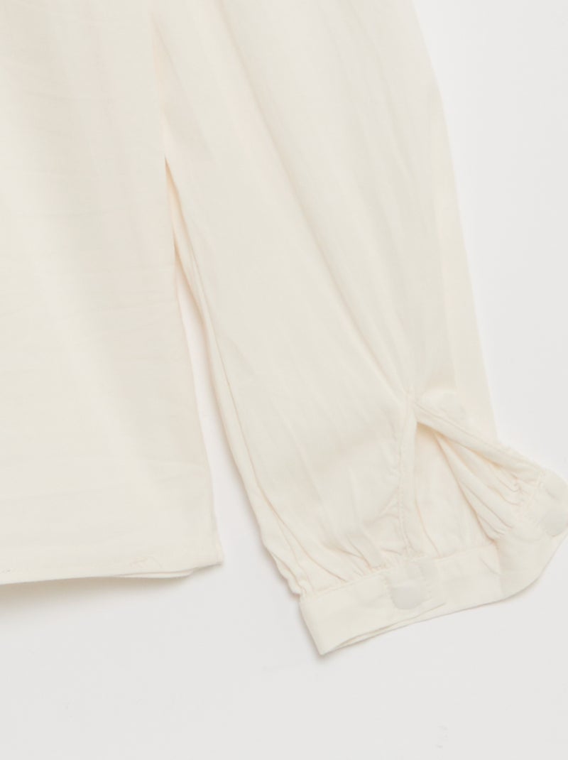 Camisa de popelina con abertura imantada - colección fácil de poner BLANCO - Kiabi