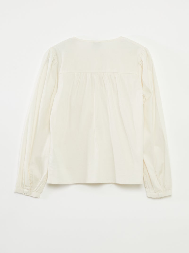 Camisa de popelina con abertura imantada - colección fácil de poner BLANCO - Kiabi