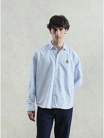 Camisa de popelina con botones bordados giesto