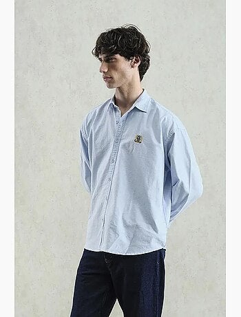 Camisa de popelina con botones bordados giesto