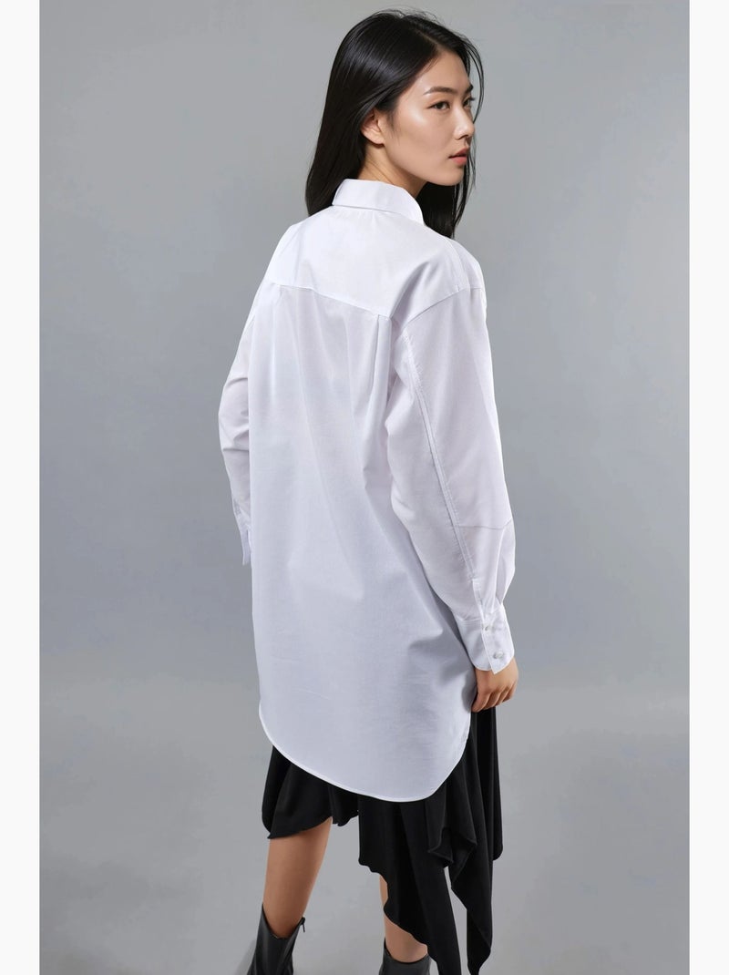 Camisa de popelina con botones y mangas largas busem Blanco - Kiabi