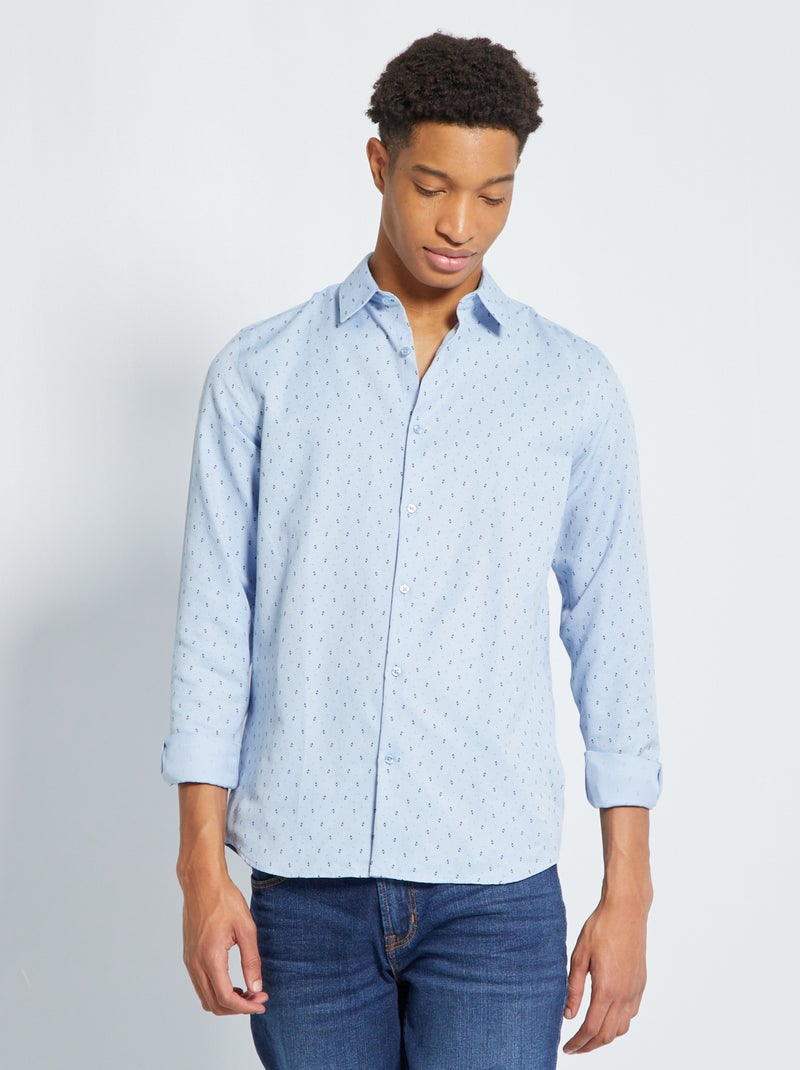 Camisa de popelina con estampado -  +1,90 m AZUL - Kiabi