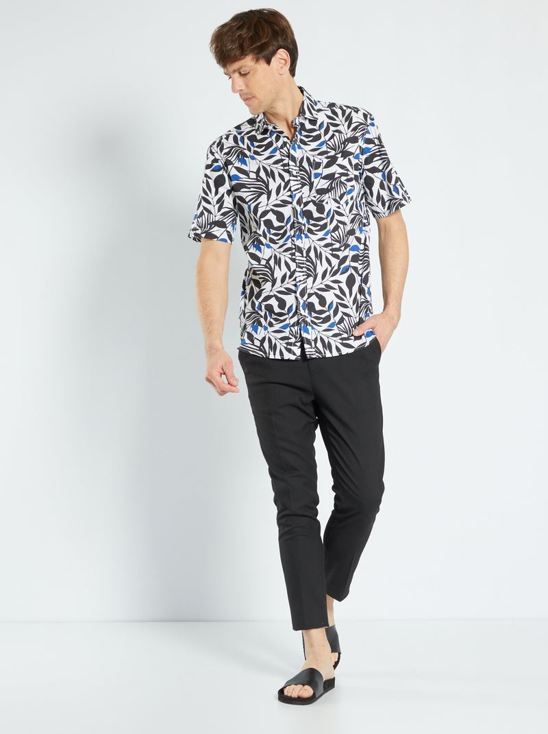 Camisa de popelina con estampado BLANCO - Kiabi