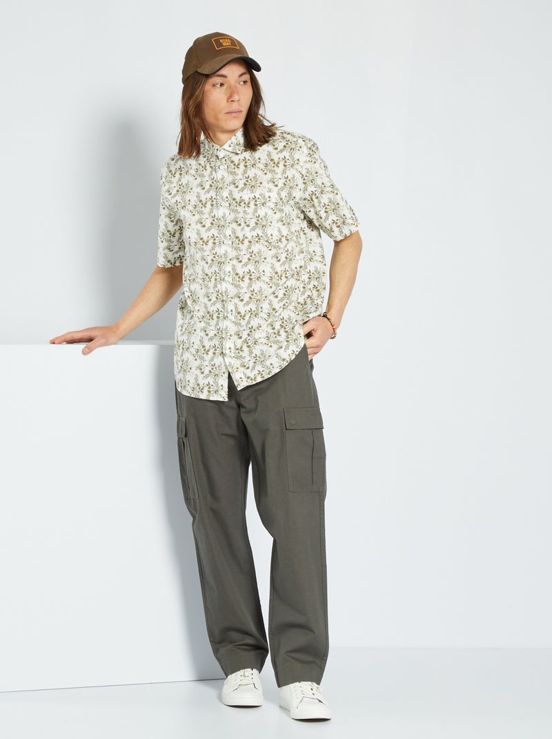 Camisa de popelina con estampado BLANCO - Kiabi